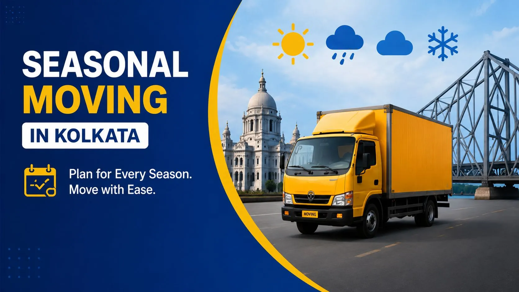 Seasonal moving guide in Kolkata covering summer, monsoon, winter relocation planning and weather-related moving challenges.
